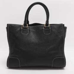 Pre Owned CH Carolina Herrera Black Leather Tote