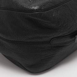 Pre Owned CH Carolina Herrera Black Monogram Embossed Leather Belt Tote