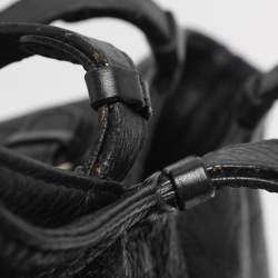 Pre Owned CH Carolina Herrera Black Monogram Embossed Leather Belt Tote