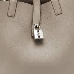 Pre Owned CH Carolina Herrera Light Grey Leather Matryoshka Locked XS Bag