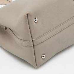 Pre Owned CH Carolina Herrera Light Grey Leather Matryoshka Locked XS Bag