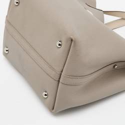 Pre Owned CH Carolina Herrera Light Grey Leather Matryoshka Locked XS Bag