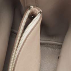 Pre Owned CH Carolina Herrera Light Grey Leather Matryoshka Locked XS Bag