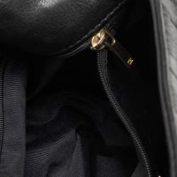 Pre Owned CH Carolina Herrera Black Monogram Embossed Leather Audrey Bow Flap Shoulder Bag