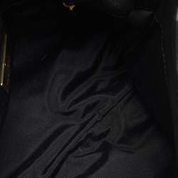 Pre Owned CH Carolina Herrera Black Monogram Embossed Leather Audrey Bow Flap Shoulder Bag