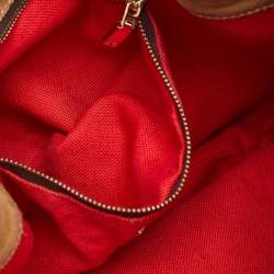 مملوكة مسبقًا حقيبة باكيت حبل سي إتش كارولينا هيريرا جلد وقماش مونوغرام بني/بيج