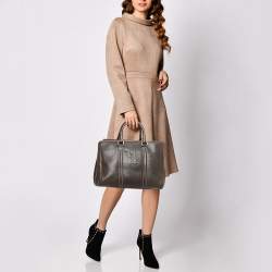 مملوكة مسبقًا CH Carolina Herrera Matteo Medium Dark Brown Leather Tote