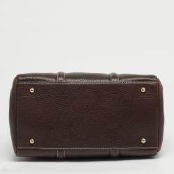 مملوكة مسبقًا CH Carolina Herrera Matteo Medium Dark Brown Leather Tote