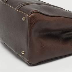 مملوكة مسبقًا CH Carolina Herrera Matteo Medium Dark Brown Leather Tote