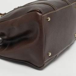 مملوكة مسبقًا CH Carolina Herrera Matteo Medium Dark Brown Leather Tote