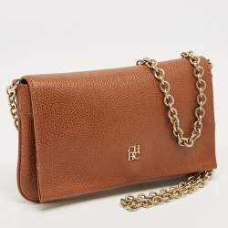 Pre Owned حقيبة كروس سي أتش كارولينا هيريرا جلد مونوغرام بني