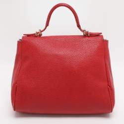 مملوكة مسبقًا CH Carolina Herrera Minuetto Small Red Leather Top Handle Bag 