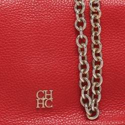 مملوكة مسبقًا CH Carolina Herrera Minuetto Small Red Leather Top Handle Bag 