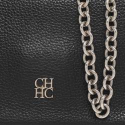 مملوكة مسبقًا حقيبة سي إتش كارولينا هيريرا مينييتو جلد أسود صغير بيد علوية