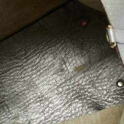 مملوكة مسبقًا Carolina Herrera Matryoshka Metallic Grey Monogram Leather Tote