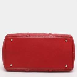 مملوكة مسبقًا CH Carolina Herrera Matteo Red Monogram Embossed Leather Tote