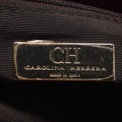 مملوكة مسبقًا CH Carolina Herrera Matteo Red Monogram Embossed Leather Tote