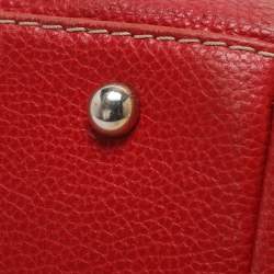 مملوكة مسبقًا CH Carolina Herrera Matteo Red Monogram Embossed Leather Tote