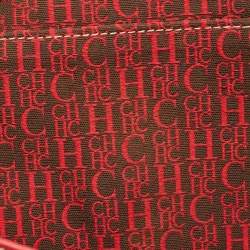 مملوكة مسبقًا حقيبة يد توتس سي إتش كارولينا هيريرا أندي جلد مونوغرامي أحمر