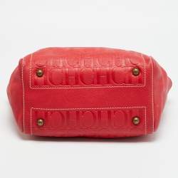 مملوكة مسبقًا حقيبة يد توتس سي إتش كارولينا هيريرا أندي جلد مونوغرامي أحمر