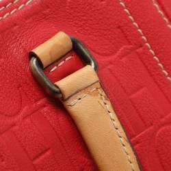 مملوكة مسبقًا حقيبة يد سي أتش كارولينا هيريرا حمراء / بيج منقوشة بالشعار جلد