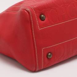 مملوكة مسبقًا حقيبة يد سي أتش كارولينا هيريرا حمراء / بيج منقوشة بالشعار جلد