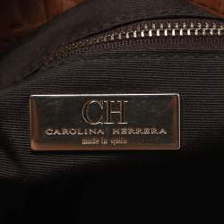 Pre Owned حقيبة كتف كارولينا هيريرا  "نيو بيلتيزار" قلاب جلد أحمر