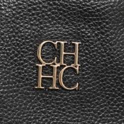 Pre Owned CH Carolina Herrera Adagio Tempo Collection Black Leather Tote