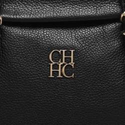 Pre Owned CH Carolina Herrera Adagio Tempo Collection Black Leather Tote