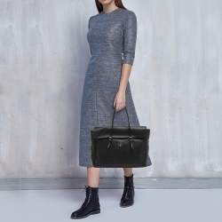 Pre Owned CH Carolina Herrera Adagio Tempo Collection Black Leather Tote