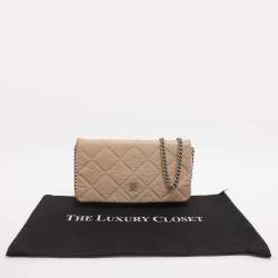 Pre Owned حقيبة كلتش كارولينا هيريرا سلسلة جلد مبطن بيج