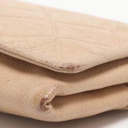 Pre Owned حقيبة كلتش كارولينا هيريرا سلسلة جلد مبطن بيج