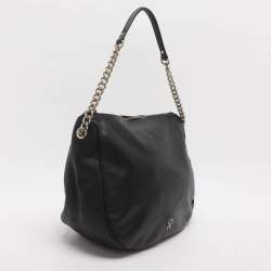 Pre Owned حقيبة هوبو كارولينا هيريرا سي إتش جلد أسود