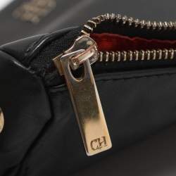 Pre Owned حقيبة هوبو كارولينا هيريرا سي إتش جلد أسود