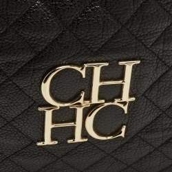 مملوكة مسبقًا CH Carolina Herrera Tassel Black Quilted Leather Hobo