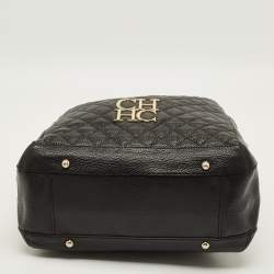 مملوكة مسبقًا CH Carolina Herrera Tassel Black Quilted Leather Hobo