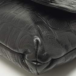 مملوكة مسبقًا حقيبة كتف سي إتش كارولينا هيريرا بأودي بفي بكعب جلد مونوجرامي أسود