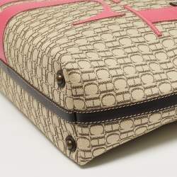 مملوكة مسبقًا حقيبة يد سي أتش كارولينا هيريرا قماش وشعار ثلاثي الألوان وجلد شوبر
