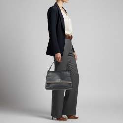 Pre Owned حقيبة سي أتش كارولينا هيريرا جلد أزرق كاميلوت بيد علوية