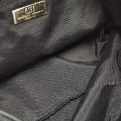 مملوكة مسبقًا حقيبة باكيت سي إتش كارولينا هيريرا جلد منقوش أسود برباط