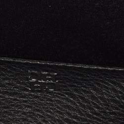 Pre Owned CH Carolina Herrera Black Monogram Embossed Leather Flap Continental Wallet