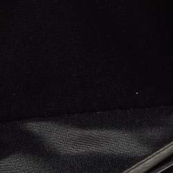 Pre Owned CH Carolina Herrera Black Monogram Embossed Leather Flap Continental Wallet