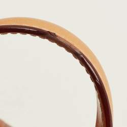 Pre Owned CH Carolina Herrera Andy Brown Monogram Embossed Leather Boston Bag