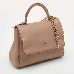 مملوكة مسبقًا حقيبة سي إتش كارولينا هيريرا مينييتو جلد بيج صغيرة بيد علوية