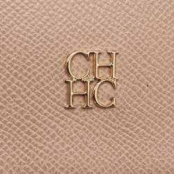 مملوكة مسبقًا حقيبة سي إتش كارولينا هيريرا مينييتو جلد بيج صغيرة بيد علوية