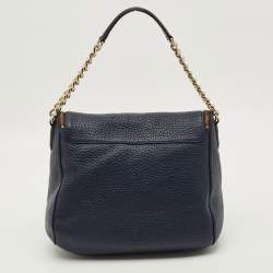 Pre Owned حقيبة كتف سي إتش كارولينا هيرير ا جلد أزرق بحري مزخرف بفيونكة