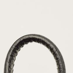 Pre Owned CH Carolina Herrera Tassel Top Zip Black Pebbled Leather Tote