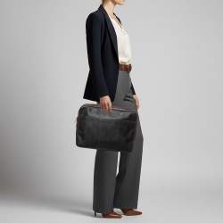Pre Owned CH Carolina Herrera Brown Coated Canvas and Leather Laptop/Documents Holder Case