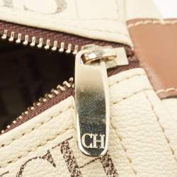 مملوكة مسبقًا CH Carolina Herrera Andy Medium Monogram Coated Canvas Boston Bag