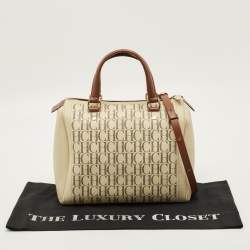 مملوكة مسبقًا CH Carolina Herrera Andy Medium Monogram Coated Canvas Boston Bag